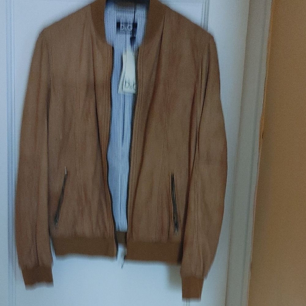 D&G Dolce & Gabbana Men's Tan Goatskin Suede Jacket